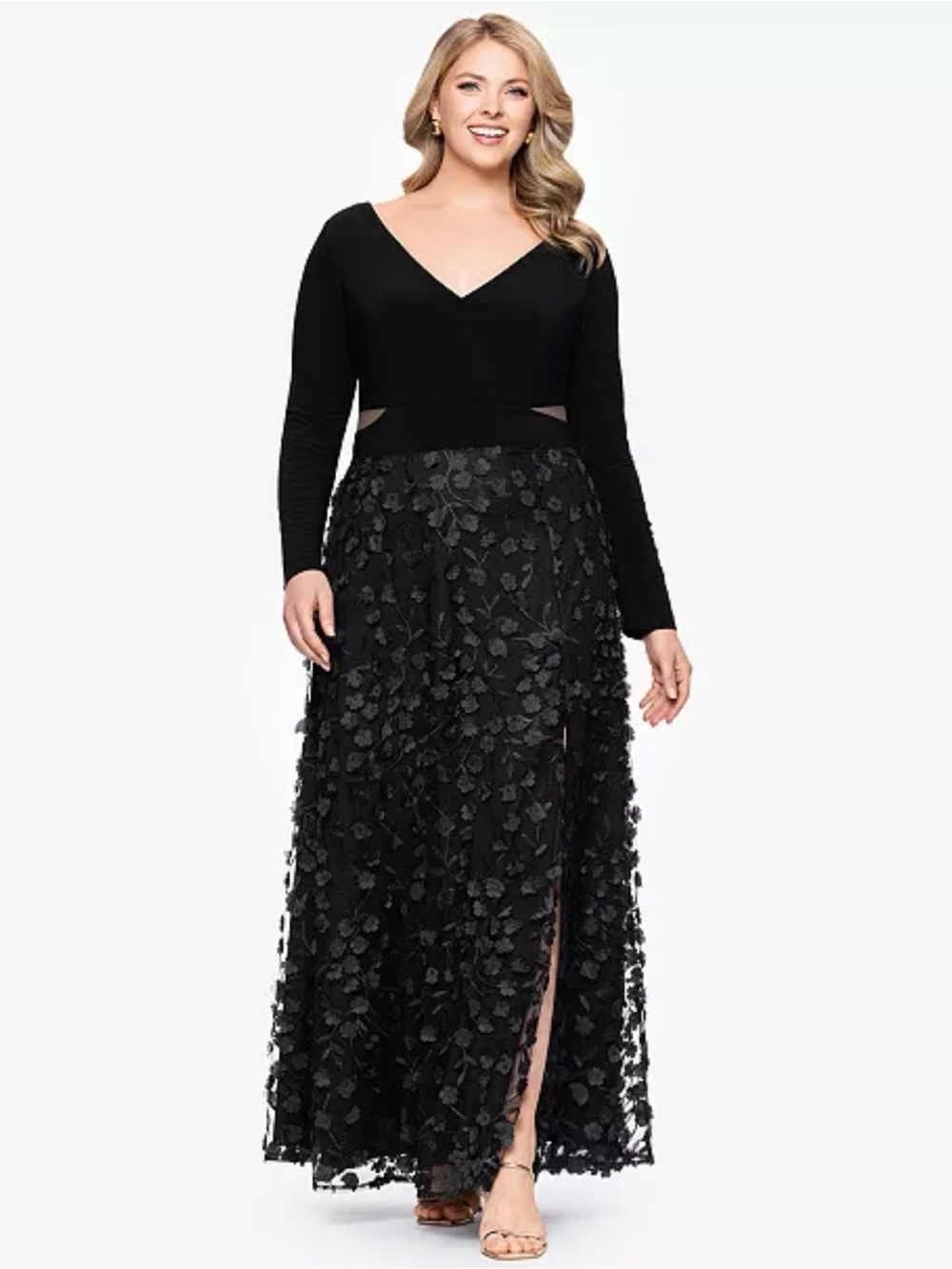 XSCAPE
Plus Size Long Sleeve Embellished Dress